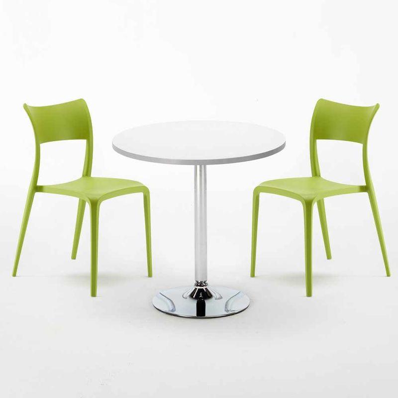 Tavolino Rotondo Bianco 70x70cm Con 2 Sedie Interno Parisienne LONG Island | Verde 2 - AHD AMAZING HOME DESIGN Tavolino Rotondo Bianco 70x70cm Con 2 Sedie Interno Parisienne LONG Island | Verde 2 - AHD AMAZING HOME DESIGN