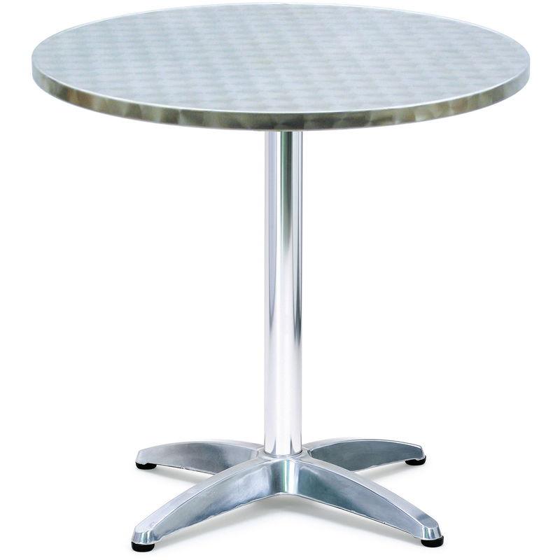 Tavolino Tondo Da Giardino Ø70 Cm In Alluminio Silver - Tosini