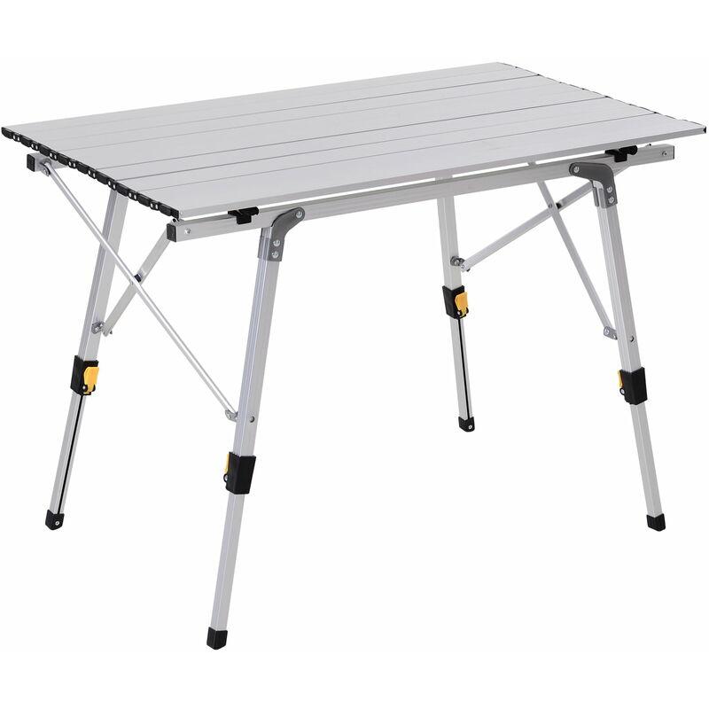 Tavolo Da Campeggio Picnic Avvolgibile In Alluminio 90x53x45/65 Cm Wrap - Miozzi