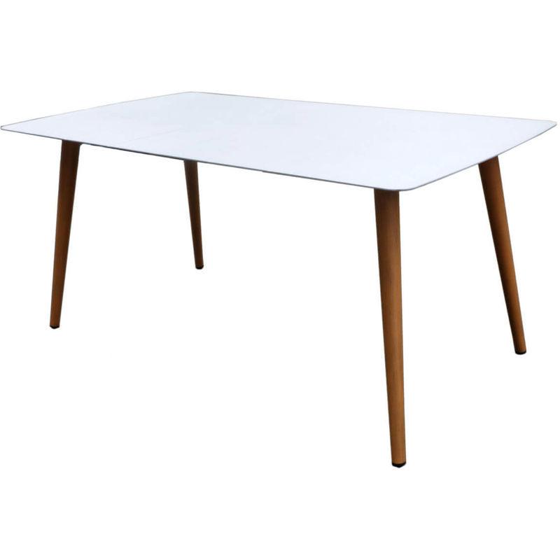 Tavolo Da Giardino 160x90x75 Cm In Alluminio Vorghini Sion Bianco