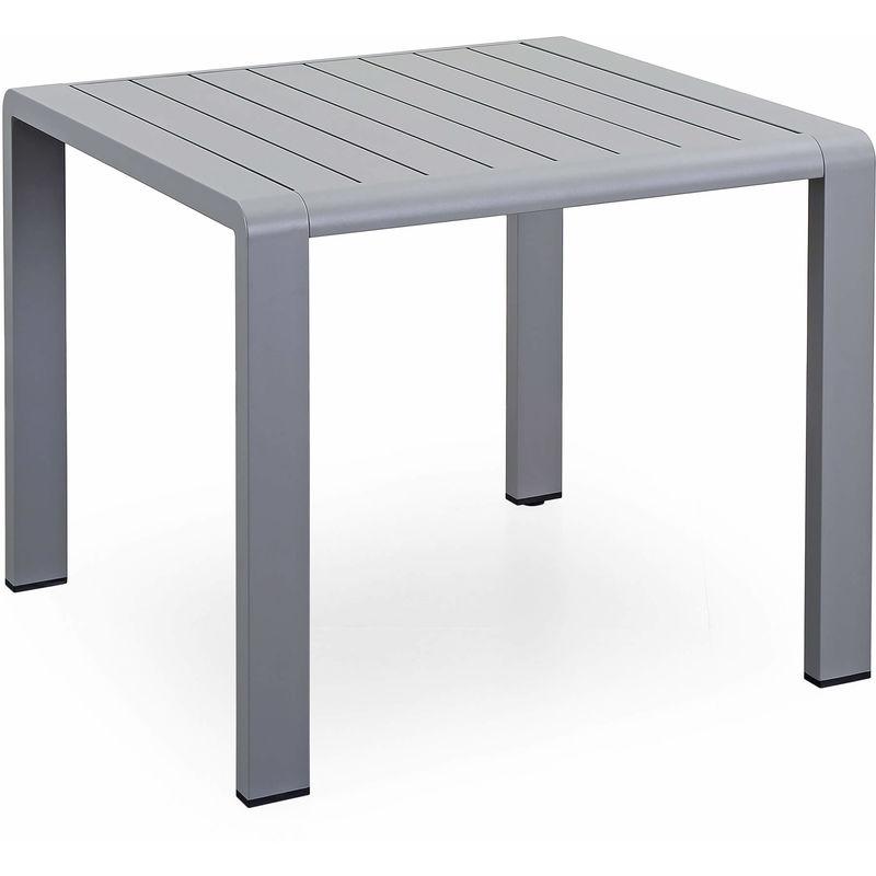 Tavolo Da Giardino 90x88,5x75 Cm In Alluminio Modigliani Grigio - Kraus