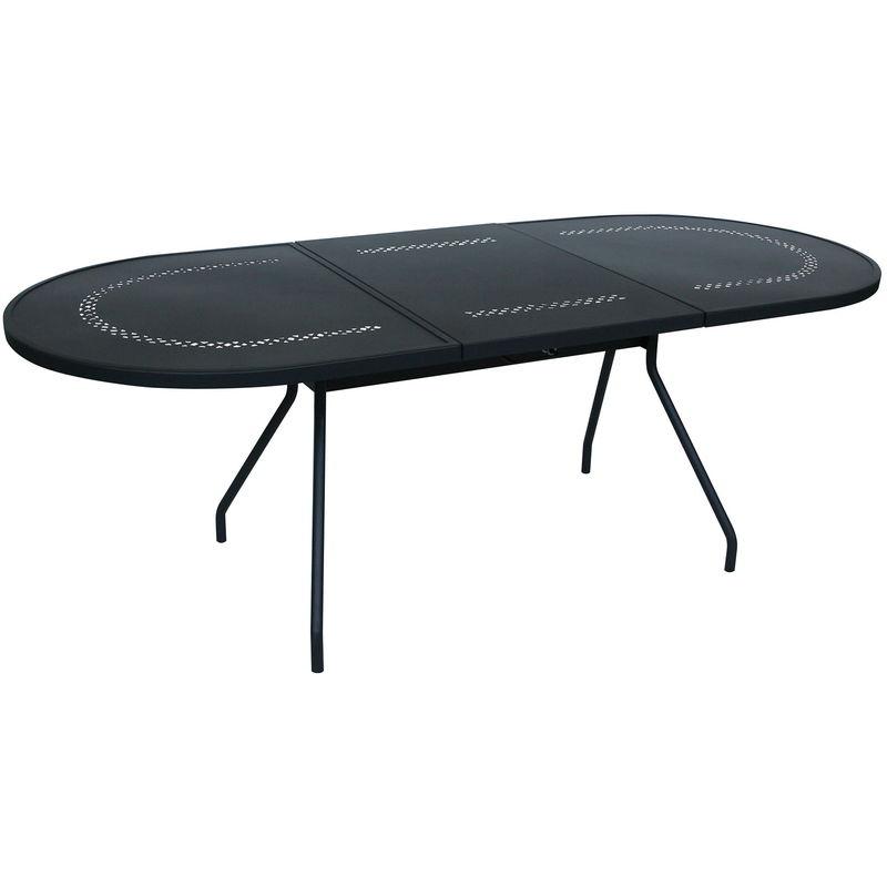 Tavolo Da Giardino Allungabile 160/220x95x76 Cm In Acciaio Reef 160 Antracite - Pasotti