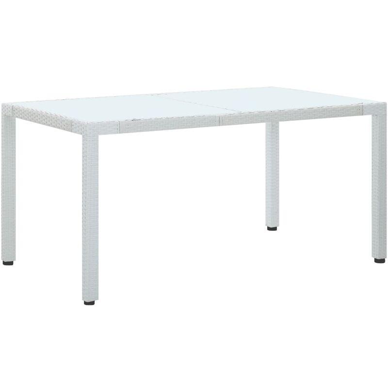 vidaXL Tavolo da Giardino Bianco 150x90x75 cm in Polyrattan - Bianco