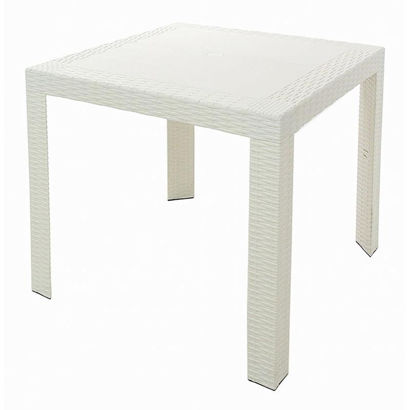 Tavolo Da Giardino In Plastica Quadrato 80x80x72cm Saturno Bianco - Adami