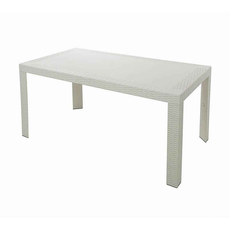 Tavolo Da Giardino In Plastica Rettangolare 140x80x72cm Adami Urano Bianco