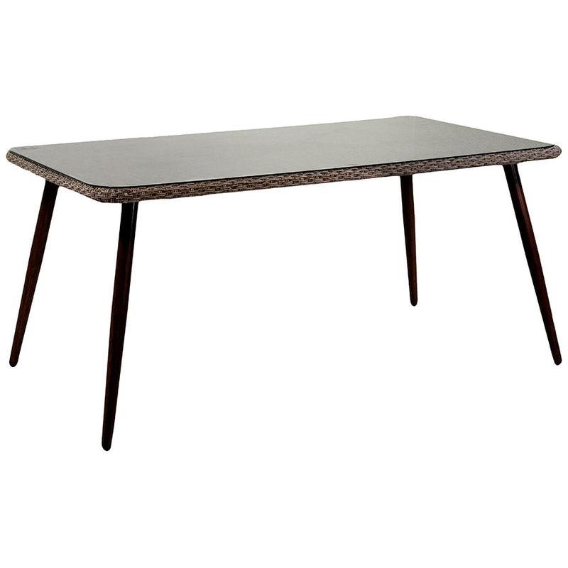 Tavolo Da Giardino In Polyrattan Rettangolare 160x90x75cm Adami Tirreno Naturale