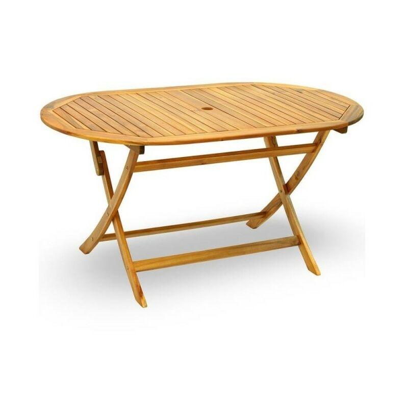 MN - Tavolo ovale acacia pieghevole