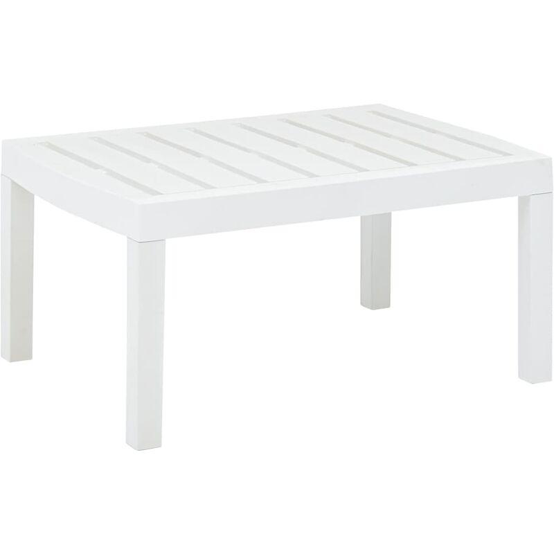 vidaXL Tavolo da Salotto per Giardino 78x55x38 cm in Plastica Bianco - Bianco vidaXL Tavolo da Salotto per Giardino 78x55x38 cm in Plastica Bianco - Bianco