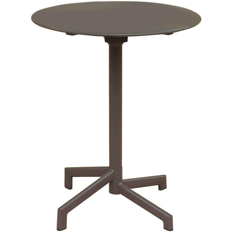 Milani Home - Tavolo In Metallo Per Bar Da Esterno Giardino Con Piano Ribaltabile, Cm ø 60x74 h Colore Taupe Milani Home - Tavolo In Metallo Per Bar Da Esterno Giardino Con Piano Ribaltabile, Cm ø 60x74 h Colore Taupe