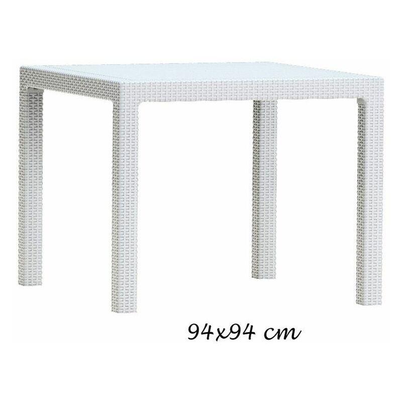 Tavolo in Resina Bianco Rattan Keter Quadrato Esterno Giardino Terrazzo per Bar - BRICOSHOP24 Tavolo in Resina Bianco Rattan Keter Quadrato Esterno Giardino Terrazzo per Bar - BRICOSHOP24