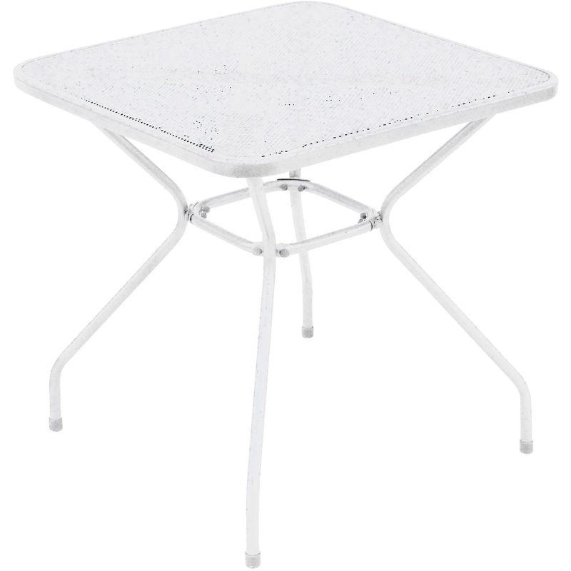 Tavolo Quadrato Da Giardino 70x70 Cm In Ferro Bardolino Avorio - Vorghini Tavolo Quadrato Da Giardino 70x70 Cm In Ferro Bardolino Avorio - Vorghini