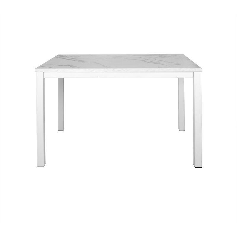 Tavolo poga effetto marmo bianco opaco