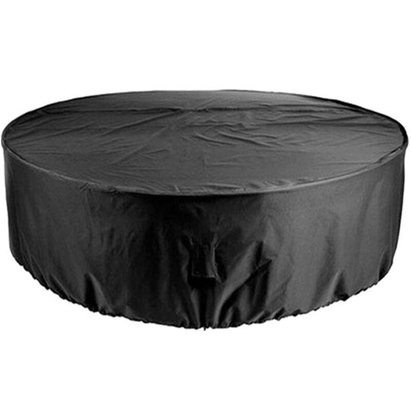 Tavolo rotondo nero 120 * 75 cm e copertura protettiva per sedia - ASUPERMALL