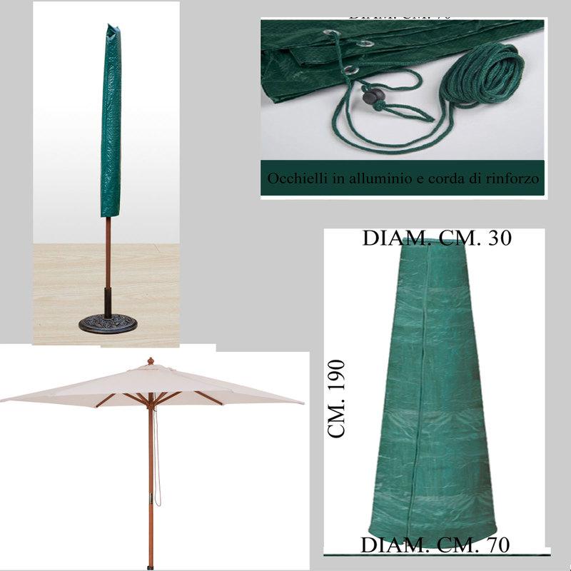 Telo Copriombrello Colore Verde NR14 30x70cm Altezza 190cm Resistente STI