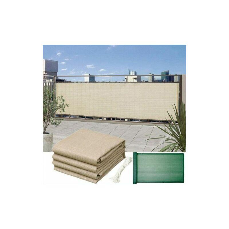 Rete Frangivista Oscurante Frangivento Rete Ombreggiante Balconi Terrazzi (37679V) Ecru Cm 90X6 Mt (37679)