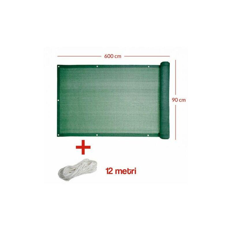Rete Frangivista Oscurante Frangivento Rete Ombreggiante Balconi Terrazzi (37679V) Verde Cm 90X6 Mt (37678)