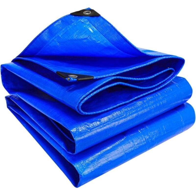 Telo telone blu pvc Occhiellato impermeabile polietilene 90 GR/MQ5X8 mt 5X8 metri