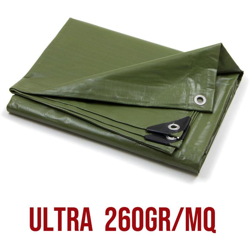 Telo pvc ultra 260gr occhiellato copertura impermeabile esterni Verde 3X4m STI Telo pvc ultra 260gr occhiellato copertura impermeabile esterni Verde 3X4m STI