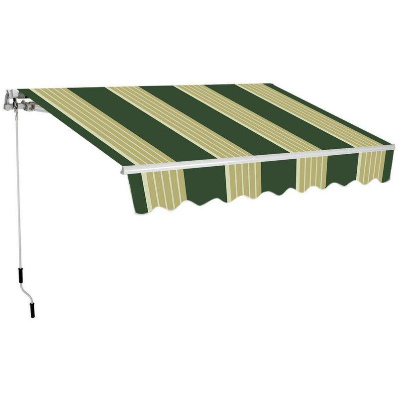 Eco Tenda Da Sole Barra Quadra Manuale 400X300 Verde Bianco - SAN GIORGIO Eco Tenda Da Sole Barra Quadra Manuale 400X300 Verde Bianco - SAN GIORGIO