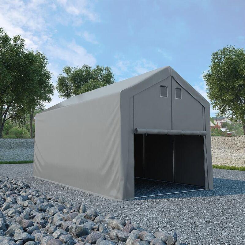 Tenda Capannone in PVC 3x6 m Grigio - Grigio - Vidaxl