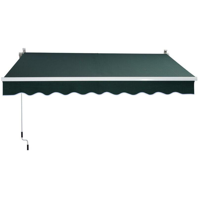 Tenda Da Sole Avvolgibile Manuale A Parete Tessuto Di Poliestere Verde 2.5x2m Miozzi