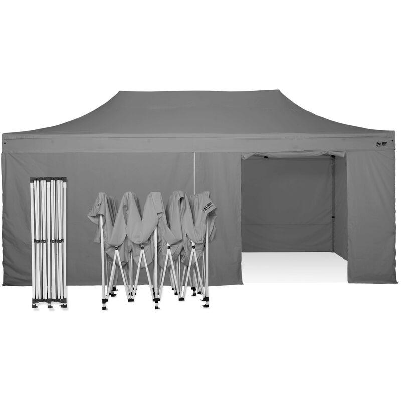 Tenda gazebo pieghevole 3x6 tutta in alluminio con laterali imperemabile. Professionale - GRIGIO - RAY BOT