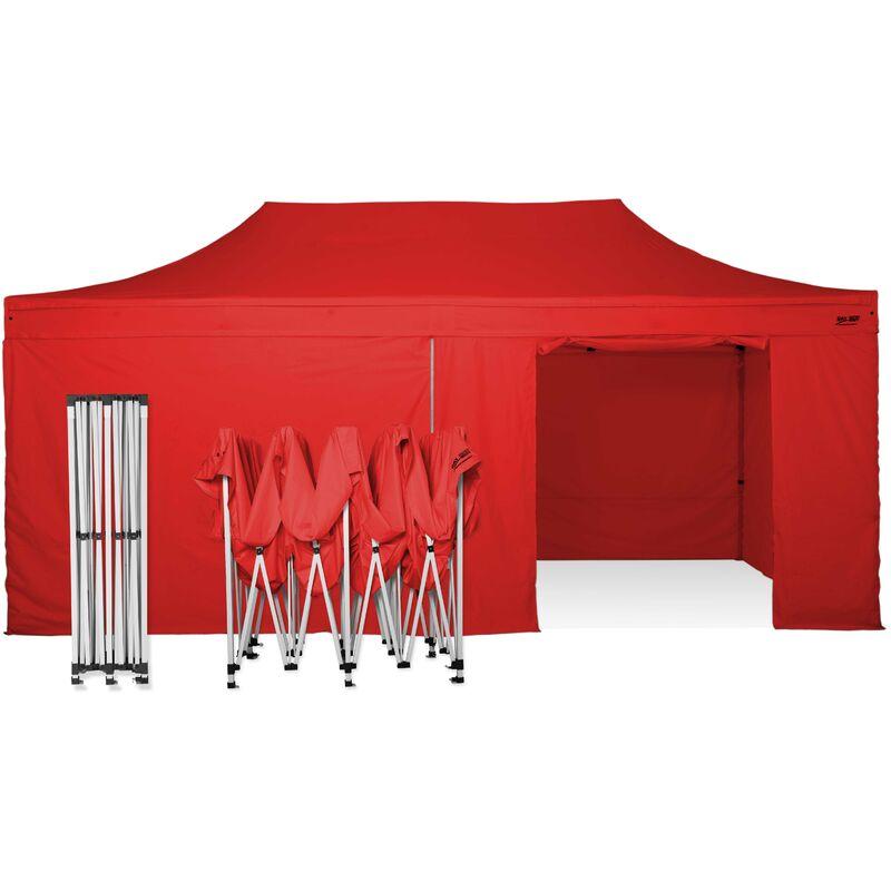 Tenda gazebo pieghevole 3x6 tutta in alluminio con laterali imperemabile. Professionale - ROSSO - RAY BOT