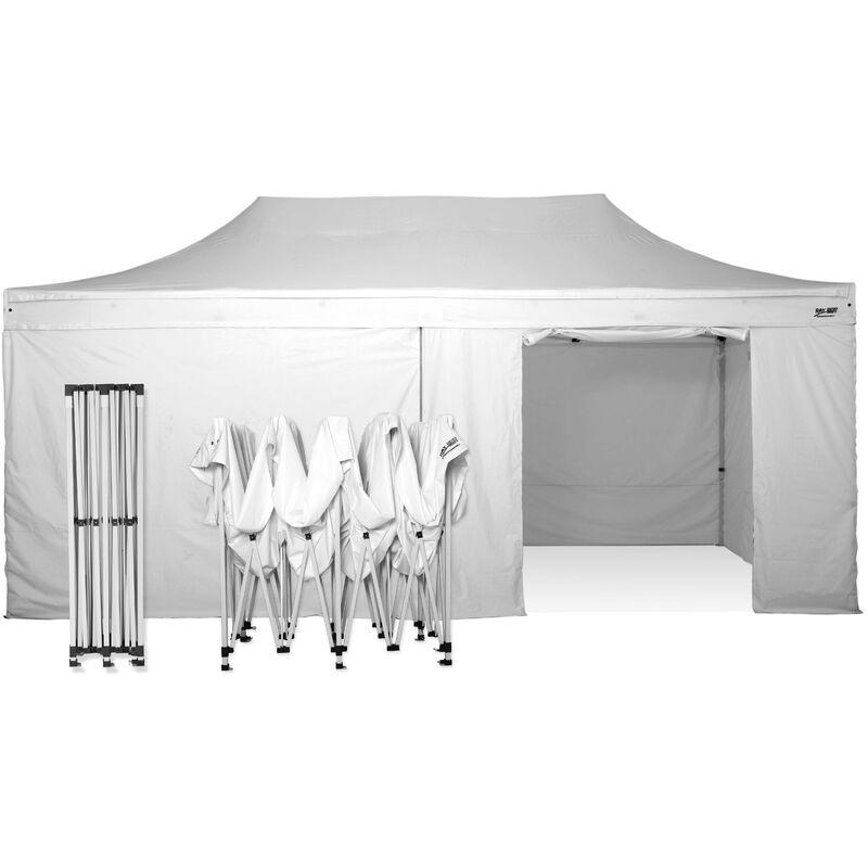 Tenda gazebo pieghevole 3x6 tutta in alluminio con laterali imperemabile. Professionale - BIANCO - RAY BOT