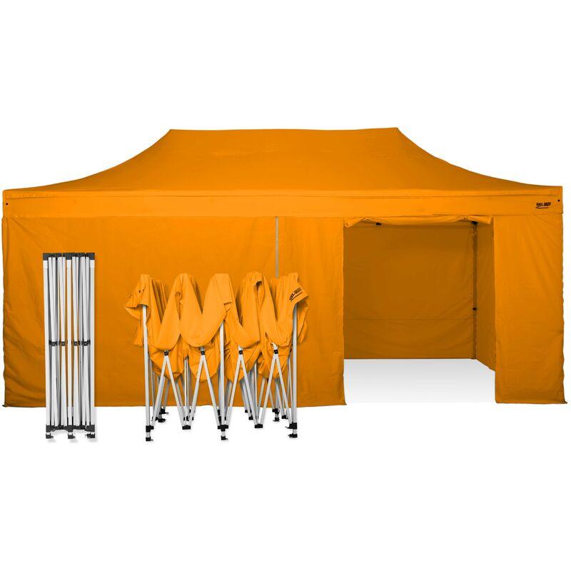 Tenda gazebo pieghevole 3x6 tutta in alluminio con laterali imperemabile. Professionale - ARANCIONE - RAY BOT