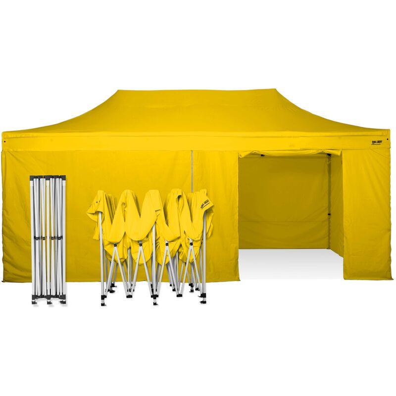 Tenda gazebo pieghevole 3x6 tutta in alluminio con laterali imperemabile. Professionale - GIALLO - RAY BOT