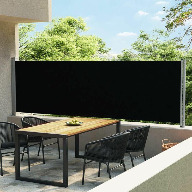 Tenda Laterale Retrattile per Patio 140x600 cm Nera - Nero - Vidaxl
