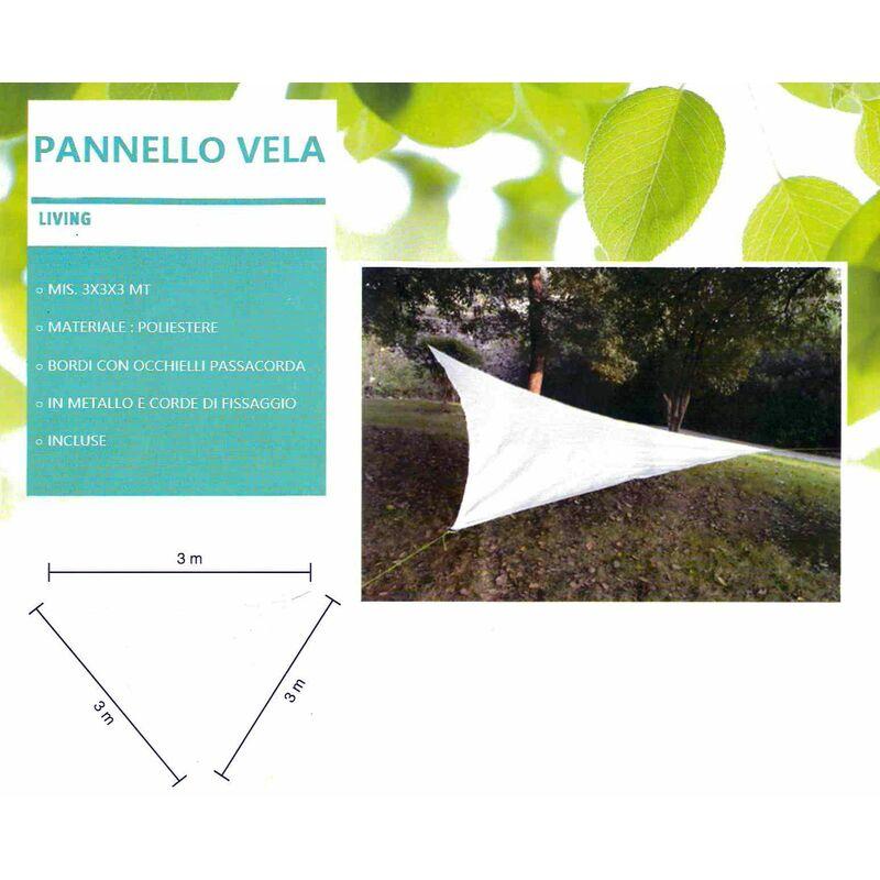 Tenda Pannello parasole bianco triangolare a vela con telo in poliestere 3x3x3 - SOGARI