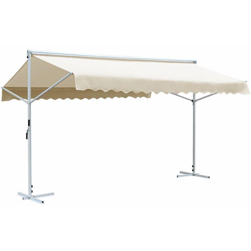 Asupermall - Tenda Parasole con Piedistallo 500x300 cm Crema