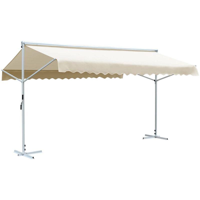 Tenda Parasole con Piedistallo 600x300 cm Crema - ASUPERMALL Tenda Parasole con Piedistallo 600x300 cm Crema - ASUPERMALL