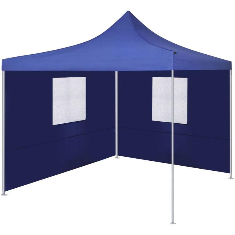 Tenda Pieghevole con 2 Pareti 3x3 m Blu - ASUPERMALL