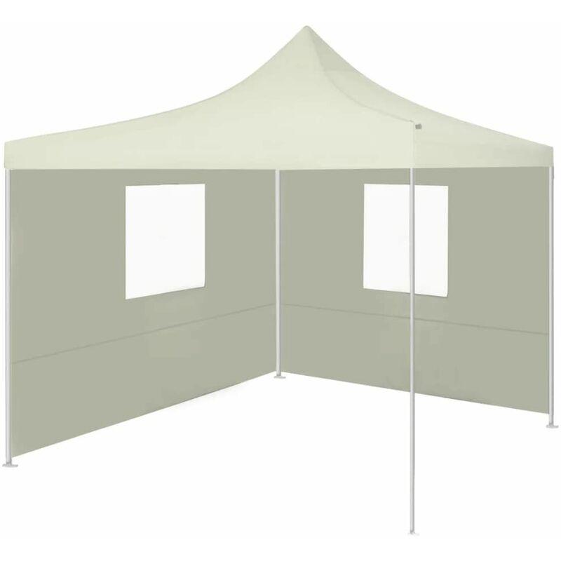 Tenda Pieghevole con 2 Pareti 3x3 m Crema - crema - Vidaxl