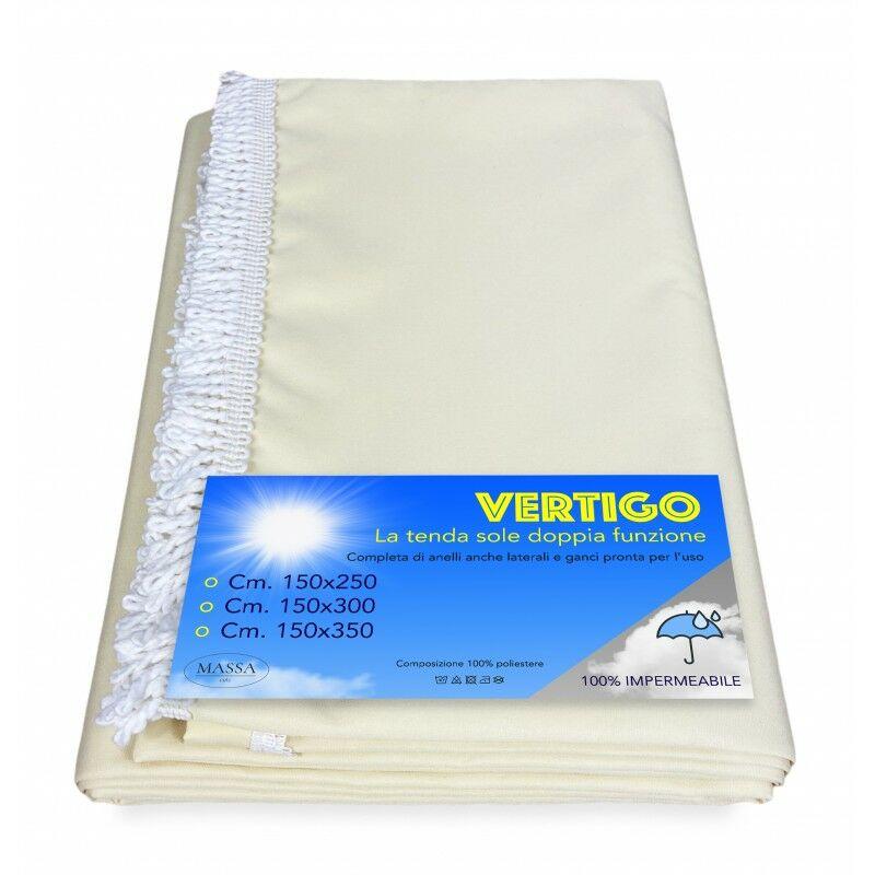TENDA SOLE VERTIGO da esterno GIARDINO balcone PANNA UNITO impermeabile e idrorepellente Cm. 150 x 350