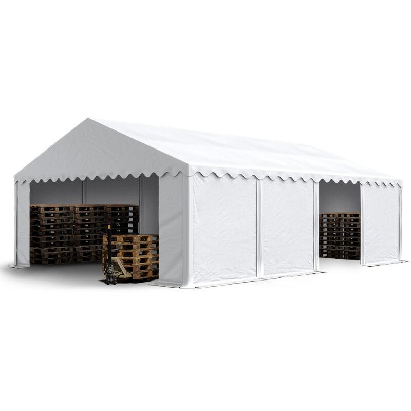 Tendone Deposito 5x8m PVC ca. 500g/m² bianco Gazebo Magazzino Tenda Capannone - TENDAPRO.IT