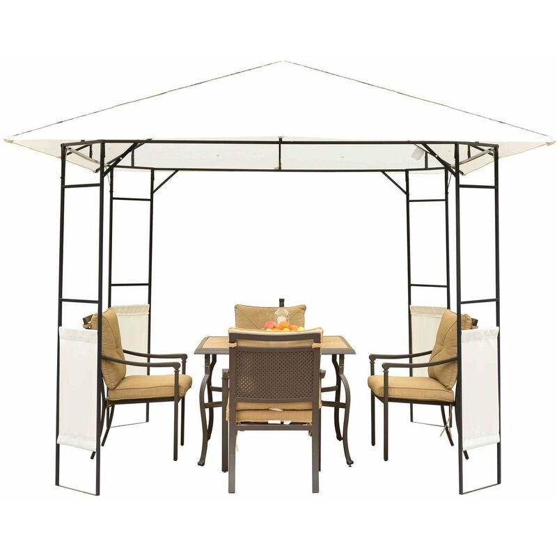 Tendone Gazebo Da Giardino Bianco In Metallo 3x3m - Miozzi