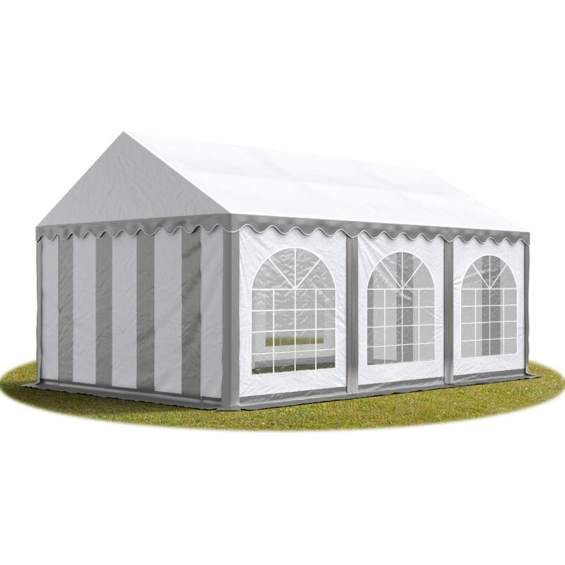 4x6 m ignifugoTendone per feste PREMIUM PVC grigio-bianco 100% impermeabile Gazebo da giardino Tendone da esterno Tenda party - TENDAPRO.IT