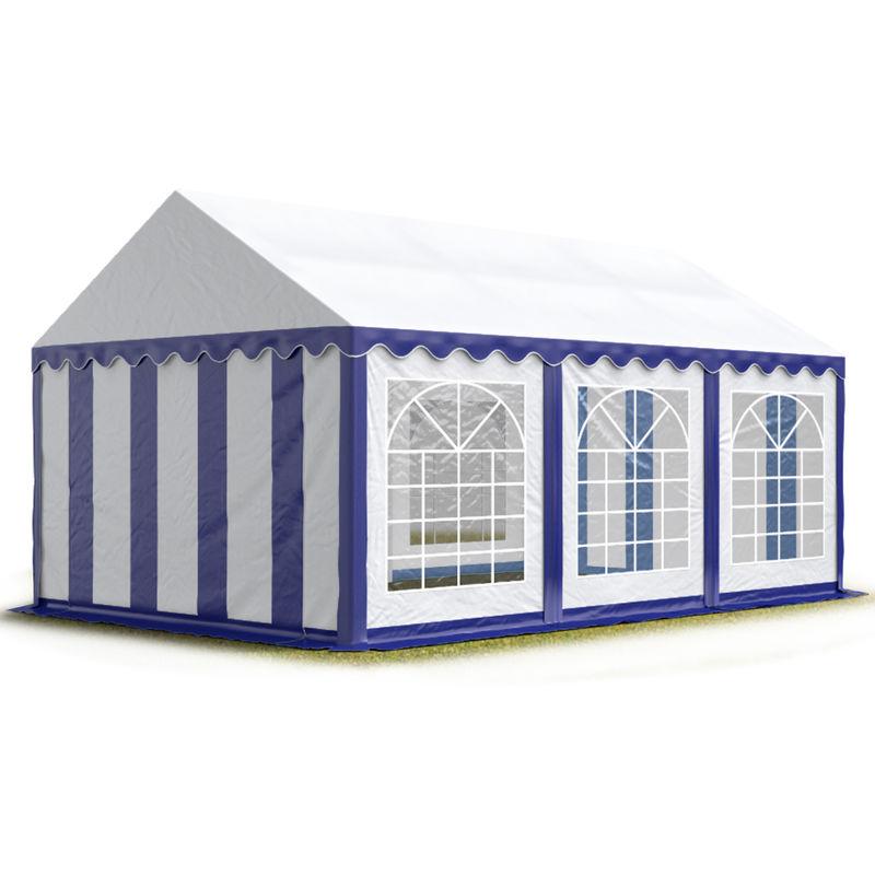 Tendapro.it - 4x6m Tendone per Feste, Gazebo PVC 500, bianco-blu