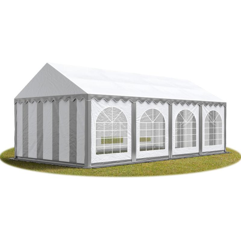 4x8 mTendone per feste PREMIUM PVC grigio-bianco 100% impermeabile Gazebo da giardino Tendone da esterno Tenda party - TENDAPRO.IT