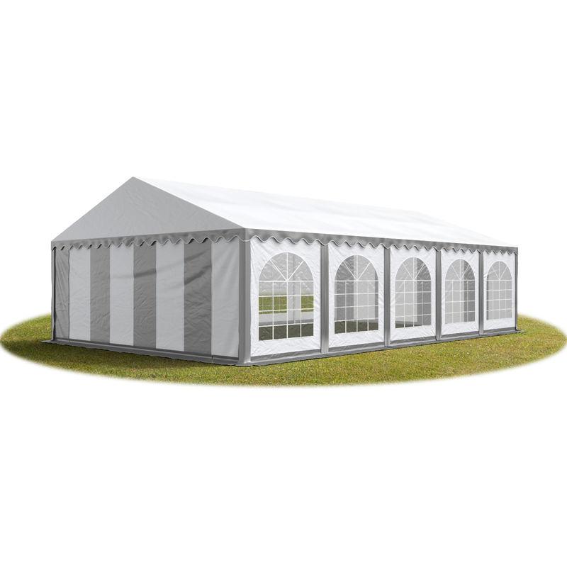 5x10 m ignifugoTendone per feste PREMIUM PVC grigio-bianco 100% impermeabile Gazebo da giardino Tendone da esterno Tenda party - TENDAPRO.IT
