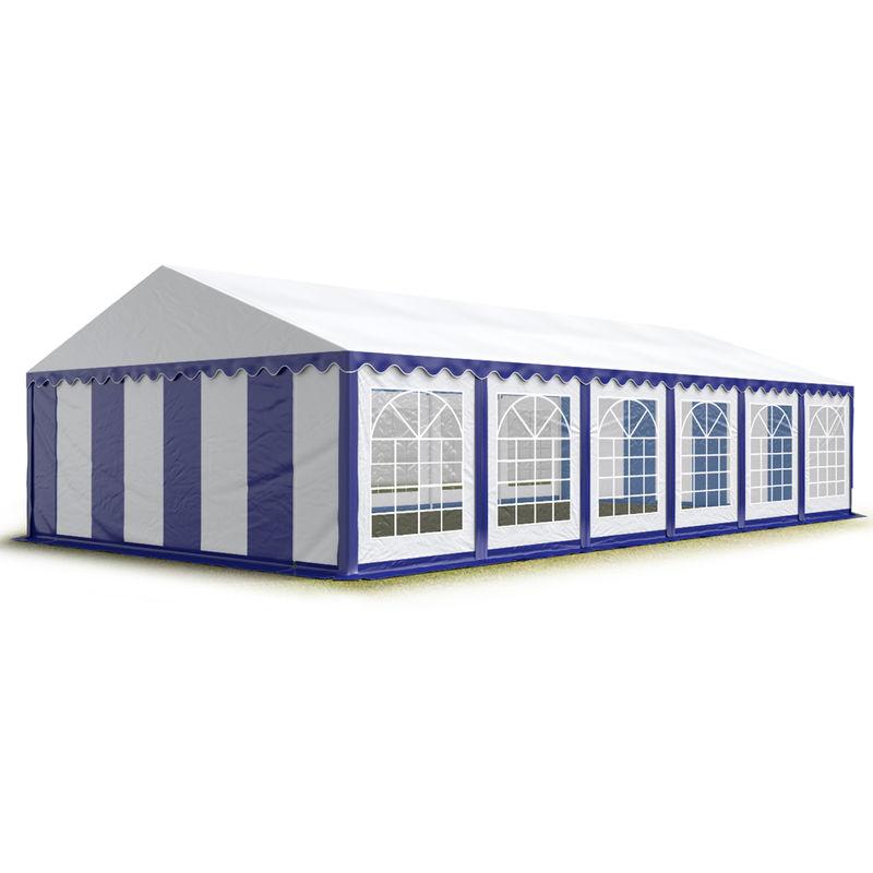 6x12m Tendone per Feste, Gazebo PVC 500, bianco-blu - TENDAPRO.IT 6x12m Tendone per Feste, Gazebo PVC 500, bianco-blu - TENDAPRO.IT