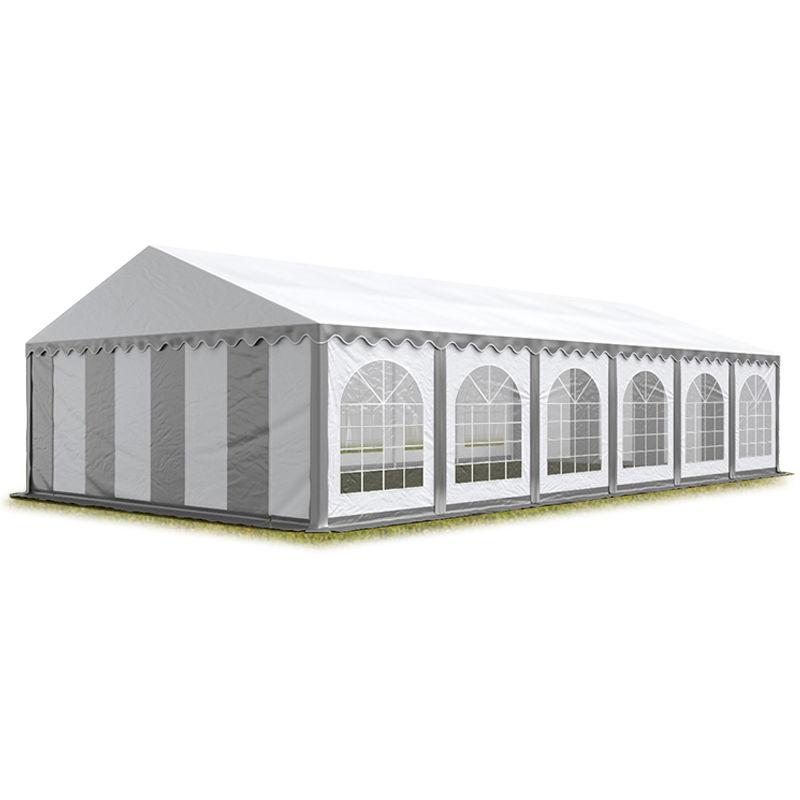 6x12 m ignifugoTendone per feste PREMIUM PVC grigio-bianco 100% impermeabile Gazebo da giardino Tendone da esterno Tenda party - TENDAPRO.IT