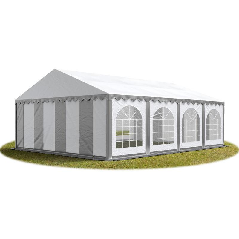 6x8 mTendone per feste PREMIUM PVC grigio-bianco 100% impermeabile Gazebo da giardino Tendone da esterno Tenda party - TENDAPRO.IT