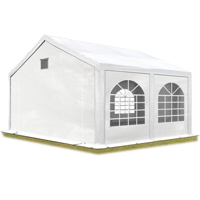 Tendapro.it - Tendone per Feste Gazebo 3x4 m bianco PE 300g/m² Impermeabile Protezione UV Tenda Giardino Sagre Eventi Mercati Esterno con telaio a