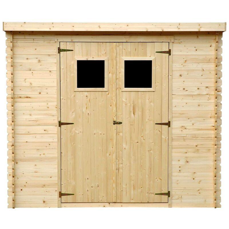 M310 Casetta da Giardino in Legno per Esterni - 239x144xA200 cm/2.6m2 - Piccola Casetta in Legno, Rimessa Attrezzi, Deposito Bici - Beige - Timbela