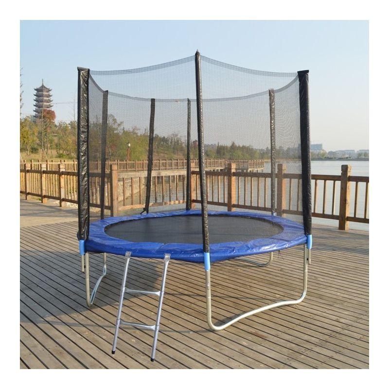 Fp-tech - trampolino elastico da giardino 1,85 m ø per esterno o interno + rete di sicurezza e scaletta Fp-tech - trampolino elastico da giardino 1,85 m ø per esterno o interno + rete di sicurezza e scaletta