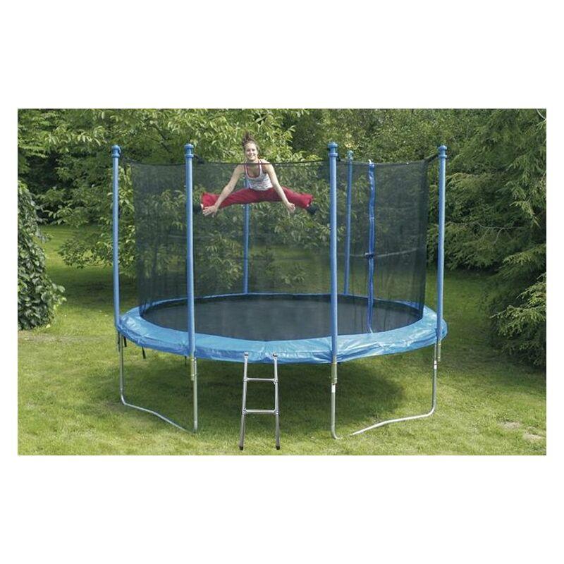 Trampolino Elastico da Giardino 244 Cm Inclusa Rete di Sicurezza e Scaletta - BLU - Modello 2018 con SCALETTA - SOGARI